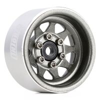INJORA 1.0" Negative Offset 3.78mm Deep Dish Stamped Steel Wheel Rims for 1/24 RC Crawlers (4) (W1004) - Grey