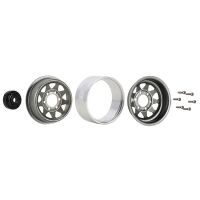 INJORA 1.0" Negative Offset 3.78mm Deep Dish Stamped Steel Wheel Rims for 1/24 RC Crawlers (4) (W1004) - Grey