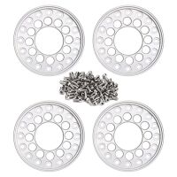 INJORA 4PCS CNC Aluminum Outer Beadlock Rings 12 holes for INJORA 1.0" Wheel Rims Silver