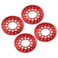 INJORA 4PCS CNC Aluminum Outer Beadlock Rings 12 holes for INJORA 1.0" Wheel Rims Red