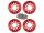 INJORA 4PCS CNC Aluminum Outer Beadlock Rings 12 holes for INJORA 1.0" Wheel Rims Red