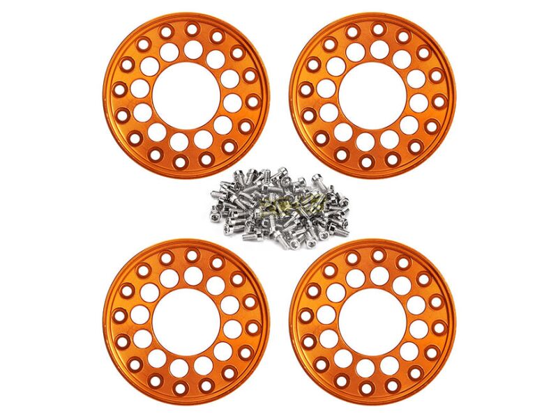 INJORA 4-Pack Aluminum 1.9" Wheel Outer Rings For RC Crawlers – Fits Axial SCX10, TRX4 & More (Black)