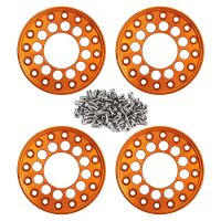 INJORA 4PCS CNC Aluminum Outer Beadlock Rings 12 holes for INJORA 1.0" Wheel Rims Gold