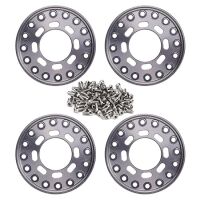 INJORA 4PCS CNC Aluminum Outer Beadlock Rings 8 ovals for INJORA 1.0" Wheel Rims Grey