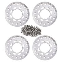 INJORA 4PCS CNC Aluminum Outer Beadlock Rings 8 ovals for INJORA 1.0" Wheel Rims Silver