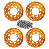 INJORA 4PCS CNC Aluminum Outer Beadlock Rings 8 ovals for INJORA 1.0" Wheel Rims Gold