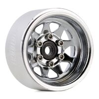 INJORA 1.0" Negative Offset 3.78mm Deep Dish Stamped Steel Wheel Rims for 1/24 RC Crawlers (4) (W1004) - Silver