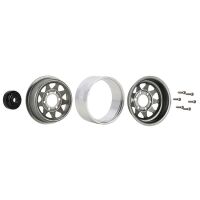 INJORA 1.0" Negative Offset 3.78mm Deep Dish Stamped Steel Wheel Rims for 1/24 RC Crawlers (4) (W1004) - Silver