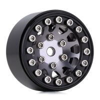 INJORA 1.0" 12-Spokes Beadlock Aluminum Wheel Rims for 1/24 RC Crawlers (4) (W1049) - Grey