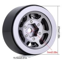 INJORA 1.0" 12-Spokes Beadlock Aluminum Wheel Rims for 1/24 RC Crawlers (4) (W1049) - Grey