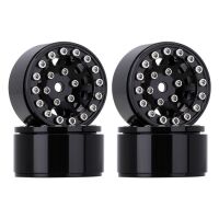 INJORA 1.0" 12-Spokes Beadlock Aluminum Wheel Rims for 1/24 RC Crawlers (4) (W1049) - Black