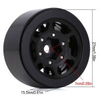 INJORA 1.0" 12-Spokes Beadlock Aluminum Wheel Rims for 1/24 RC Crawlers (4) (W1049) - Black