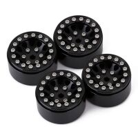 INJORA 1.0" 12-Spokes Beadlock Aluminum Wheel Rims for 1/24 RC Crawlers (4) (W1049) - Black