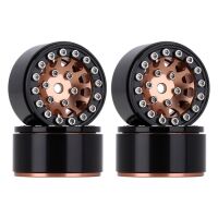 INJORA 1.0" 12-Spokes Beadlock Aluminum Wheel Rims for 1/24 RC Crawlers (4) (W1049) - Bronze