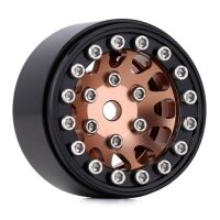 INJORA 1.0" 12-Spokes Beadlock Aluminum Wheel Rims for 1/24 RC Crawlers (4) (W1049) - Bronze