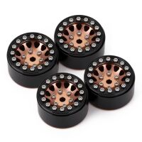 INJORA 1.0" 12-Spokes Beadlock Aluminum Wheel Rims for 1/24 RC Crawlers (4) (W1049) - Bronze