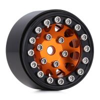 INJORA 1.0" 12-Spokes Beadlock Aluminum Wheel Rims for 1/24 RC Crawlers (4) (W1049) - Gold
