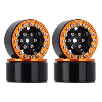 INJORA 1.0" 12-Spokes Beadlock Aluminum Wheel Rims for 1/24 RC Crawlers (4) (W1049) - Gold/Black