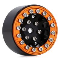 INJORA 1.0" 12-Spokes Beadlock Aluminum Wheel Rims for 1/24 RC Crawlers (4) (W1049) - Gold/Black