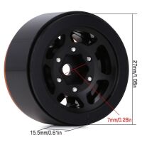 INJORA 1.0" 12-Spokes Beadlock Aluminum Wheel Rims for 1/24 RC Crawlers (4) (W1049) - Gold/Black