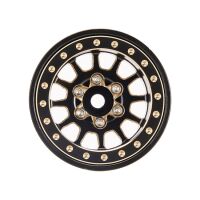 INJORA 1.0 Plus 42g/pcs 12-Spoke Brass Grey Beadlock Wheel Rims for 1/24 1/18 RC Crawler (4) (W1101BGD)
