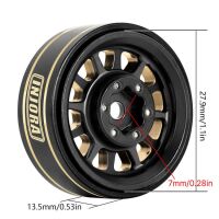 INJORA 1.0 Plus 42g/pcs 12-Spoke Brass Grey Beadlock Wheel Rims for 1/24 1/18 RC Crawler (4) (W1101BGD)