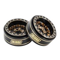 INJORA 1.0 Plus 42g/pcs 12-Spoke Brass Grey Beadlock Wheel Rims for 1/24 1/18 RC Crawler (4) (W1101BGD)