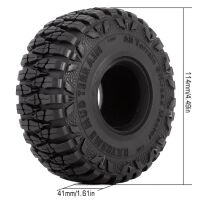 INJORA 4PCS 1.9" 114*41mm Rubber Wheel Tires for 1/10 RC Crawler