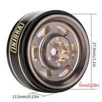 INJORA 1.0 Plus 6-Spoke Brass Beadlock Wheels 43g/pcs offset -3.75mm for 1/18 1/24 RC Crawler (4) (W1103) Grey