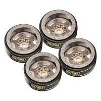 INJORA 1.0 Plus 6-Spoke Brass Beadlock Wheels 43g/pcs offset -3.75mm for 1/18 1/24 RC Crawler (4) (W1103) Grey