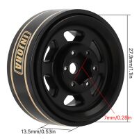 INJORA 1.0 Plus 6-Spoke Brass Beadlock Wheels 43g/pcs offset -3.75mm for 1/18 1/24 RC Crawler (4) (W1103) Black