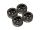 INJORA 1.0 Plus 6-Spoke Brass Beadlock Wheels 43g/pcs offset -3.75mm for 1/18 1/24 RC Crawler (4) (W1103) Black