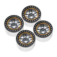 INJORA 2.2" 5-Spokes Negative Offset 10mm Wheels for 1/10 RC Crawler (4) (W2209) Black-Grey