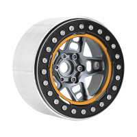 INJORA 2.2" 5-Spokes Negative Offset 10mm Wheels for 1/10 RC Crawler (4) (W2209) Black-Grey