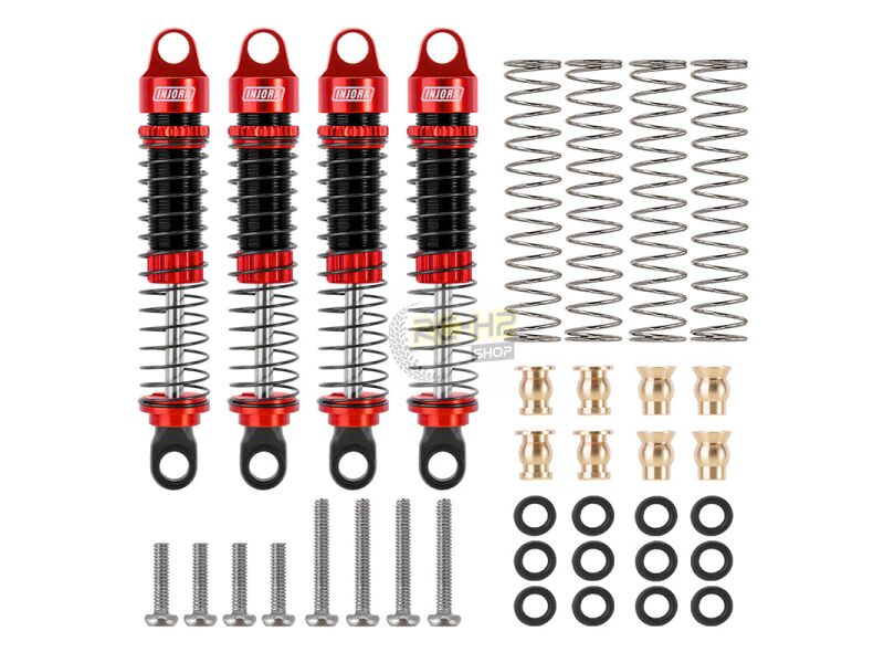 INJORA 59mm Long Threaded Oil Filled Shocks For 1/18 TRX4M (4M-42) Red ...