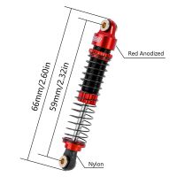 INJORA 59mm Long Threaded Oil Filled Shocks For 1/18 TRX4M (4M-42) Red