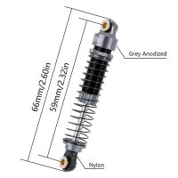 INJORA 59mm Long Threaded Oil Filled Shocks For 1/18 TRX4M (4M-42) Grey