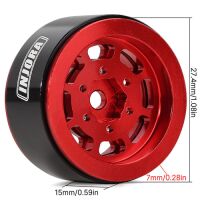 INJORA 1.0" 8-Spoke CNC Aluminum Beadlock Wheel Rim for 1/24 RC Crawlers (4) (W1007) - Red
