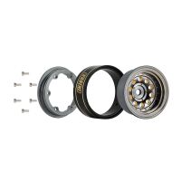 INJORA 1.0" 39g/Pcs Brass Beadlock Wheels Negative Offset 2.65mm For 1/24 1/18 RC Crawlers (W1008) Grey