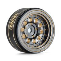 INJORA 1.0" 39g/Pcs Brass Beadlock Wheels Negative Offset 2.65mm For 1/24 1/18 RC Crawlers (W1008) Grey