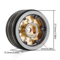 INJORA 1.0" 39g/Pcs Brass Beadlock Wheels Negative Offset 2.65mm For 1/24 1/18 RC Crawlers (W1008) Grey