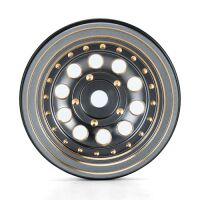 INJORA 1.0" 39g/Pcs Brass Beadlock Wheels Negative Offset 2.65mm For 1/24 1/18 RC Crawlers (W1008) Grey