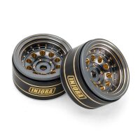 INJORA 1.0" 39g/Pcs Brass Beadlock Wheels Negative Offset 2.65mm For 1/24 1/18 RC Crawlers (W1008) Grey