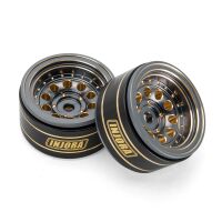 INJORA 1.0" 39g/Pcs Brass Beadlock Wheels Negative Offset 2.65mm For 1/24 1/18 RC Crawlers (W1008) Grey