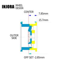 INJORA 1.0" Negative Offset 2.85mm Beadlock Aluminum Wheel for 1/24 RC Crawlers (4) (W1009) - YQW-1009RD