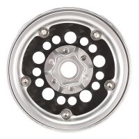 INJORA 1.9" Deep Dish Carbon Aluminum Beadlock Wheels Offset -10mm For 1/10 RC Crawlers (W1953) Silver