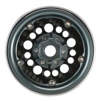 INJORA 1.9" Deep Dish Carbon Aluminum Beadlock Wheels Offset -10mm For 1/10 RC Crawlers (W1953) Grey