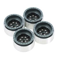 INJORA 1.9" Deep Dish Carbon Aluminum Beadlock Wheels Offset -10mm For 1/10 RC Crawlers (W1953) Grey