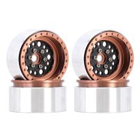 INJORA 1.9" Deep Dish Carbon Aluminum Beadlock Wheels Offset -10mm For 1/10 RC Crawlers (W1953) Bronze