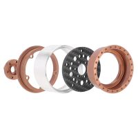 INJORA 1.9" Deep Dish Carbon Aluminum Beadlock Wheels Offset -10mm For 1/10 RC Crawlers (W1953) Bronze